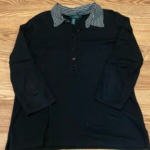 Lauren Ralph Lauren 3/4 sleeve 100% cotton top